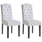 Beliani Set Of 2 Dining Chairs Jefferson Velvet Dark Blue