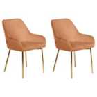 Beliani Set Of 2 Dining Chairs Amity Fabric Green