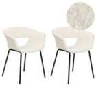 Beliani Set Of 2 Dining Chairs Adaver Metal Light Brown