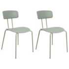 Beliani Set Of 2 Dining Chairs Hoback Metal Beige