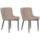 Beliani Set Of 2 Dining Chairs Mason Light Grey