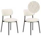 Beliani Set Of 2 Dining Chairs Elma Boucle Off-White