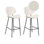 Beliani Set Of 2 Dining Chairs Ames Boucle Taupe