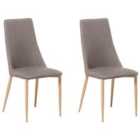 Beliani Set Of 2 Dining Chairs Chicago Light Grey