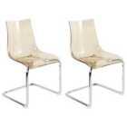 Beliani Set Of 2 Dining Chairs Fallon Light Brown