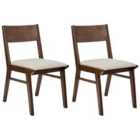 Beliani Set Of 2 Dining Chairs Cynthiana Wood Light Grey