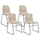 Beliani Set Of 2 Dining Chairs Luana Faux Leather Sand Beige