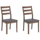 Beliani Set Of 2 Dining Chairs Brookville Light Grey