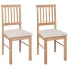 Beliani Set Of 2 Dining Chairs Alvin Wood Light Brown