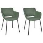 Beliani Set Of 2 Dining Chairs Belfield Green