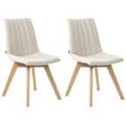 Beliani Set Of 2 Dining Chairs Calgary Fabric Dark Green