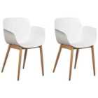 Beliani Set Of 2 Dining Chairs Elma Light Beige