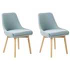 Beliani Set Of 2 Dining Chairs Calgary Light Blue