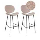 Beliani Set Of 2 Dining Chairs Rigby Metal Beige