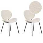 Beliani Set Of 2 Dining Chairs Luana Boucle Black