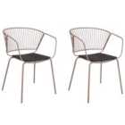 Beliani Set Of 2 Dining Chairs Appleton Metal Gold