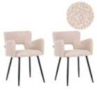 Beliani Set Of 2 Dining Chairs Lithia Taupe