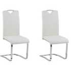 Beliani Set Of 2 Dining Chairs Greedin Faux Leather Black