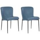 Beliani Set Of 2 Dining Chairs Ada Dark Grey