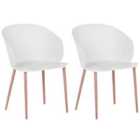 Beliani Set Of 2 Dining Chairs Sylva White
