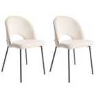 Beliani Set Of 2 Dining Chairs Covelo Velvet Orange