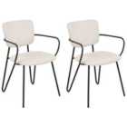 Beliani Set Of 2 Dining Chairs Elko Dark Green