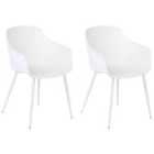 Beliani Set Of 2 Dining Chairs Fonda Ii White