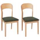 Beliani Set Of 2 Dining Chairs Merrill Wood Light Beige