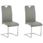 Beliani Set Of 2 Dining Chairs Brandol Faux Leather Brown
