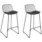 Beliani Set Of 2 Dining Chairs Appleton Metal Black