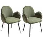 Beliani Set Of 2 Dining Chairs Amity Fabric Taupe