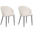 Beliani Set Of 2 Dining Chairs Elim Light Beige