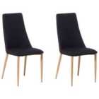 Beliani Set Of 2 Dining Chairs Nevada Dark Grey
