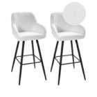 Beliani Set Of 2 Dining Chairs Calgary Fabric Off-White