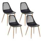 Beliani Set Of 4 Dining Chairs Hazelton White