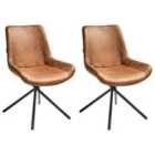 Beliani Set Of 2 Dining Chairs Loverna Velvet Pink