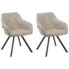Beliani Set Of 2 Dining Chairs Monee Dark Grey