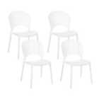Beliani Set Of 4 Folding Chairs Sparks Light Grey