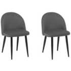 Beliani Set Of 2 Dining Chairs Visalia Velvet Mint Green
