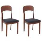 Beliani Set Of 2 Dining Chairs Merrill Wood Dark Green