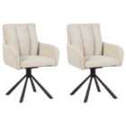 Beliani Set Of 2 Dining Chairs Swivel Avelar Mint Green