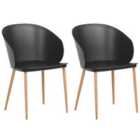 Beliani Set Of 2 Dining Chairs Sylva Black