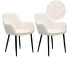 Beliani Set Of 2 Dining Chairs Carille Chenille Light Beige