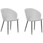 Beliani Set Of 2 Dining Chairs Elim Light Grey