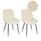 Beliani Set Of 4 Dining Chairs Glendive Light Beige