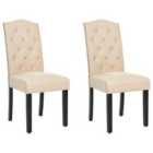 Beliani Set Of 2 Dining Chairs Jefferson Velvet Taupe