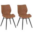 Beliani Set Of 2 Dining Chairs Lisle Beige