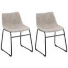 Beliani Set Of 2 Dining Chairs Batavia Dark Grey