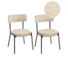 Beliani Set Of 4 Dining Chairs Kalispell Velvet Off-White