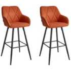 Beliani Set Of 2 Dining Chairs Luana Velvet Light Grey